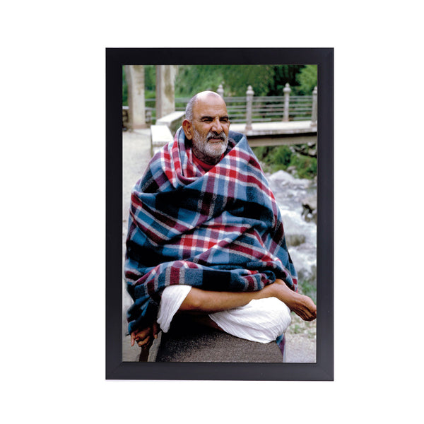 Sri Neem Karoli Baba Acrylic Art Print with Frame (Meditation)