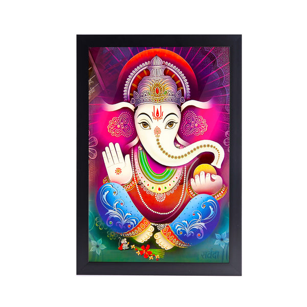 Shri Ganesh Ji Acrylic Art Print with Frame