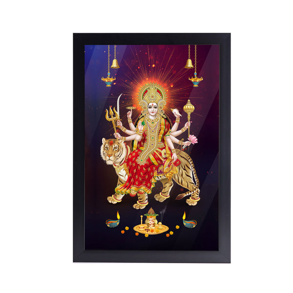 Maa Durga Acrylic Art Print with Frame