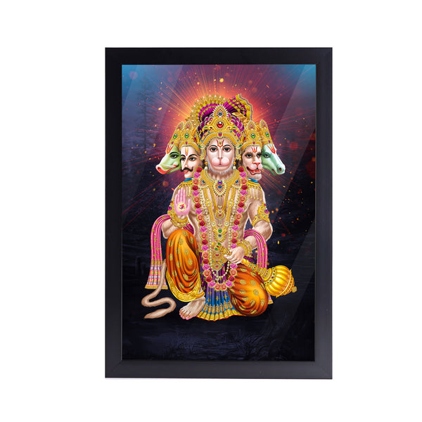 Panchmukhi Hanuman ji Acrylic Art Print with Frame