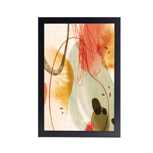 Red Colorful Acrylic Art Print with Frame