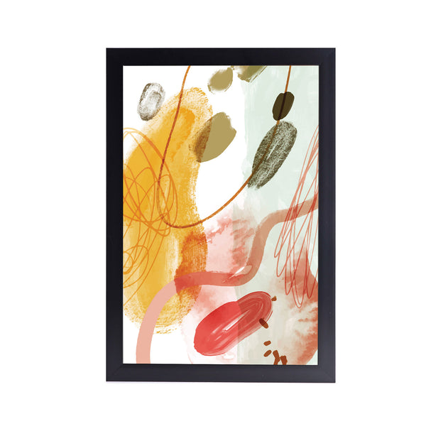 Yellow Colorful Acrylic Art Print with Frame