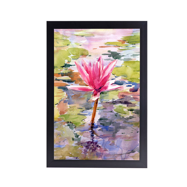 Lake Lotus Leaves Acrylic Art Print with Frame