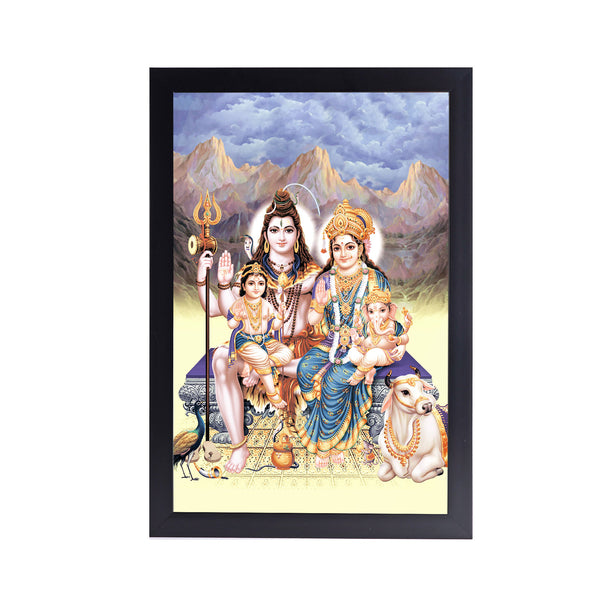 Shiv Shankar Parvati  Acrylic Art Print with Frame