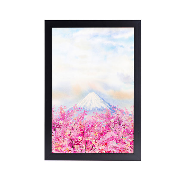 Snow Mount Flower Garden Acrylic Art Print with Frame