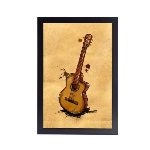 Classical Guitar Acrylic Art Print with Frame