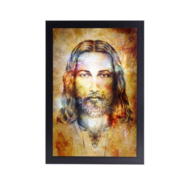 Jesus Christ Gold Acrylic Art Print with Frame