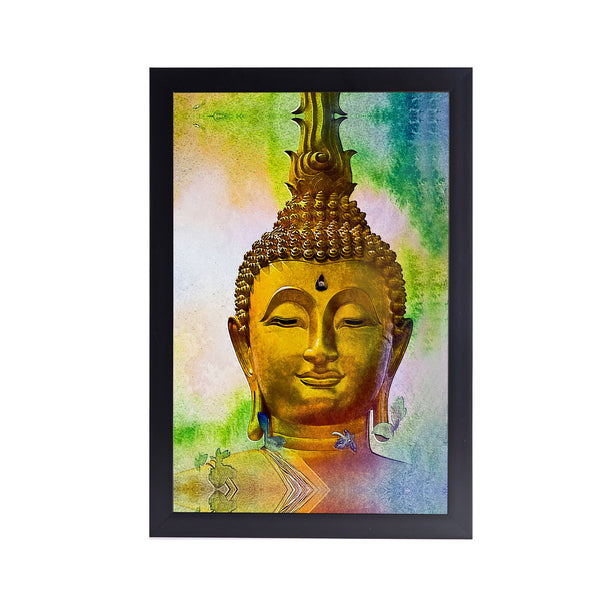 Colorful Lord Buddha Acrylic Art Print with Frame