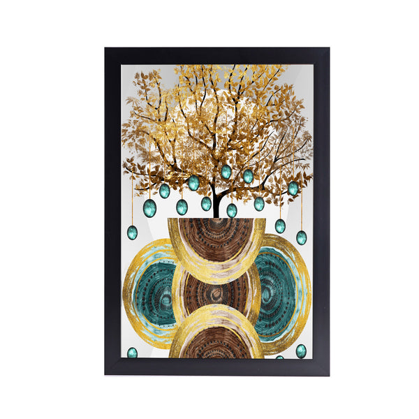 Golden Tree Acrylic Art Print with Frame