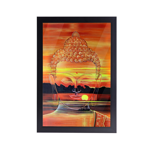 Lord Buddha Sunset Acrylic Art Print with Frame