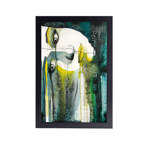 Girl Face Abstract Acrylic Art Print with Frame