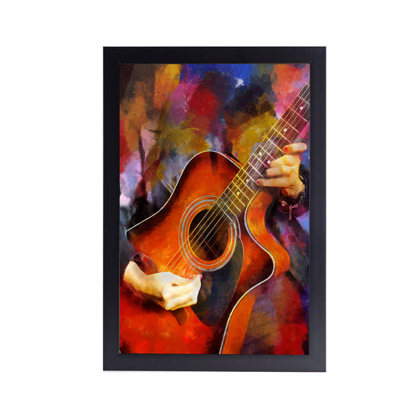 Rock Guitar Abstract Acrylic Art Print with Frame