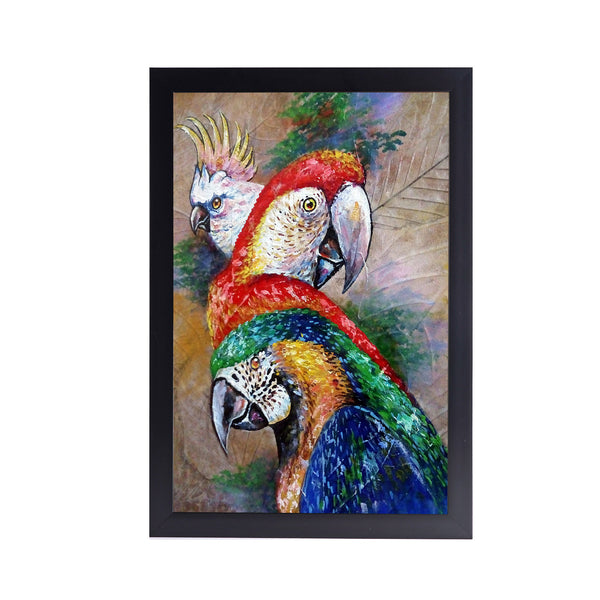 Parrot Coloured Acrylic Art Print with Frame