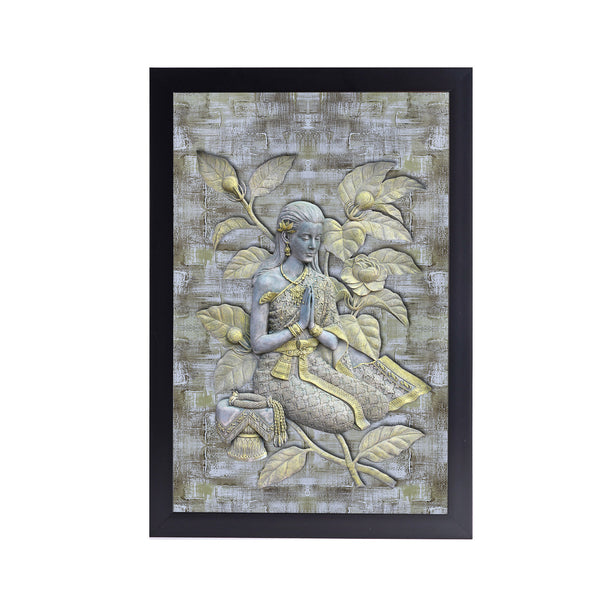 Praying Lady Acrylic Art Print with Frame