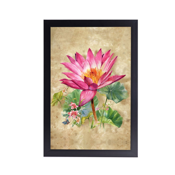 Colorful Lotus Acrylic Art Print with Frame