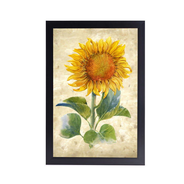 Vintage style Sunflower Acrylic Art Print with Frame