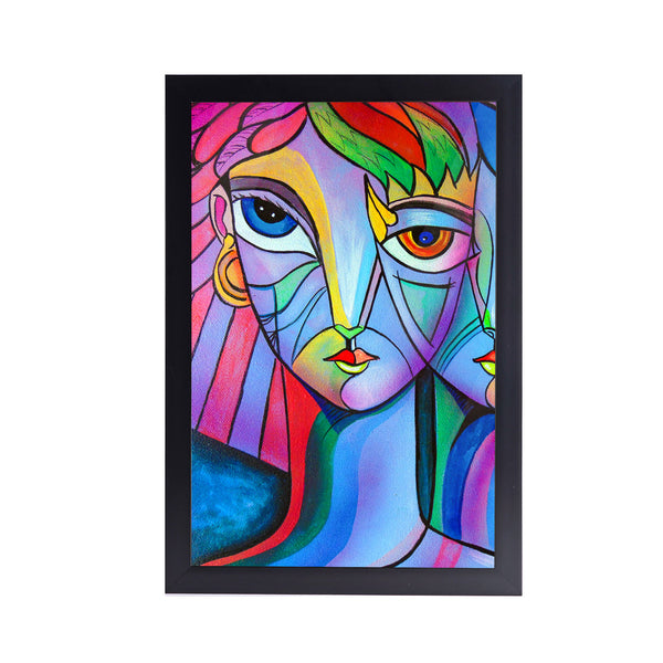 Gentleman Cubism Acrylic Art Print with Frame