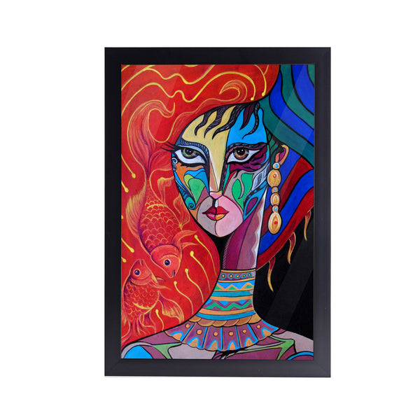 The Chameleon Girl Acrylic Art Print with Frame