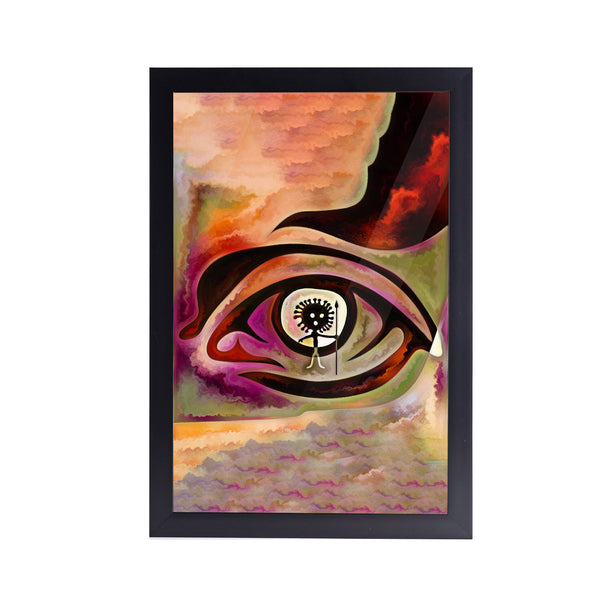 Eye and Random Acrylic Art Print with Frame