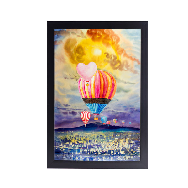 Hot Air Ballon Acrylic Art Print with Frame