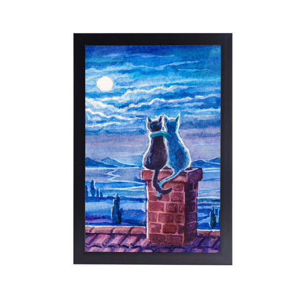 Couple Cat Acrylic Art Print with Frame