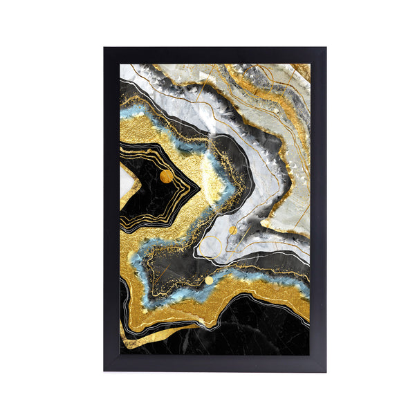 Golden Seascape Acrylic Art Print with Frame