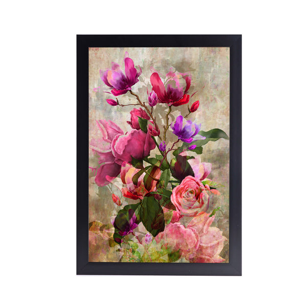 Colorful Flowers Acrylic Art Print with Frame