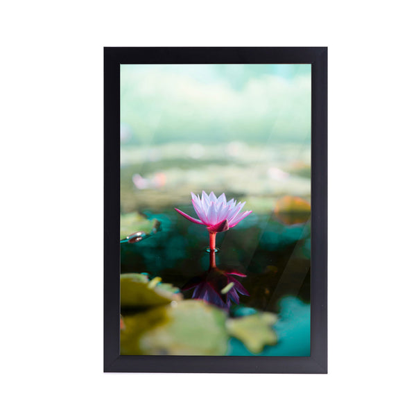 Leaves Lotus Flower Acrylic Art Print with Frame