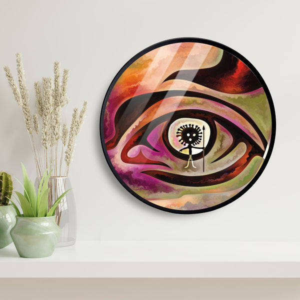 Abstract Eye Acrylic Art Print with Metal Ring