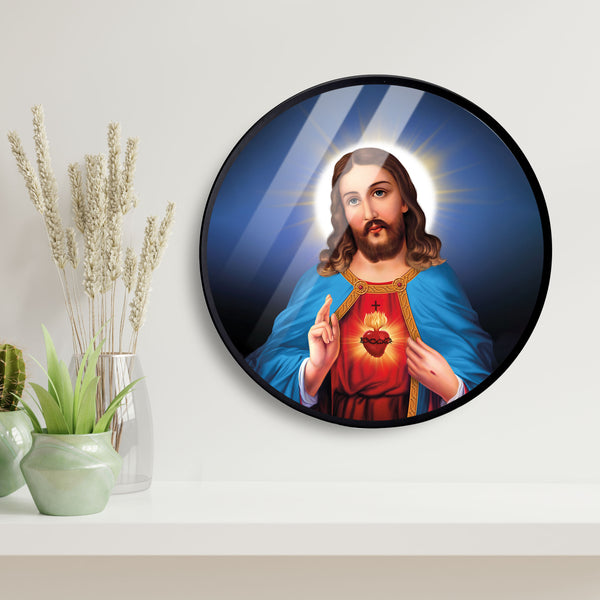 Jeasu preach Acrylic Art Print with Metal Ring