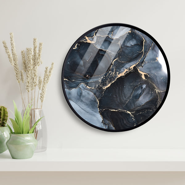 Black Seascape Acrylic Art Print with Metal Ring