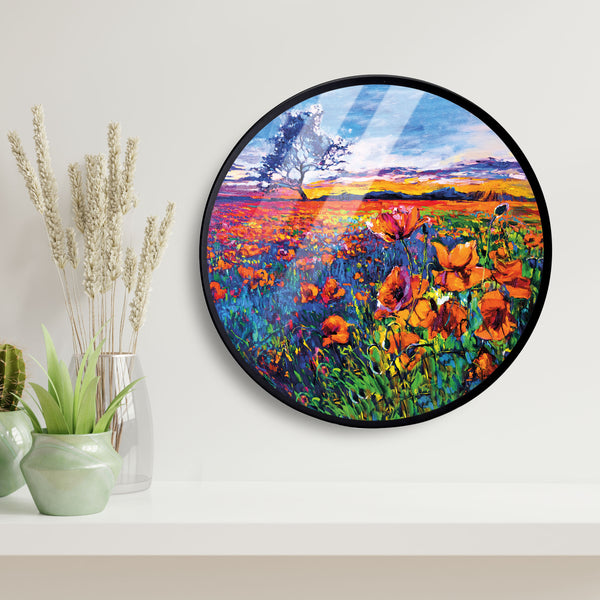 Garden Flower Acrylic Art Print with Metal Ring