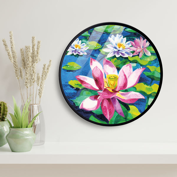 Big Lotus Flower  Acrylic Art Print with Metal Ring