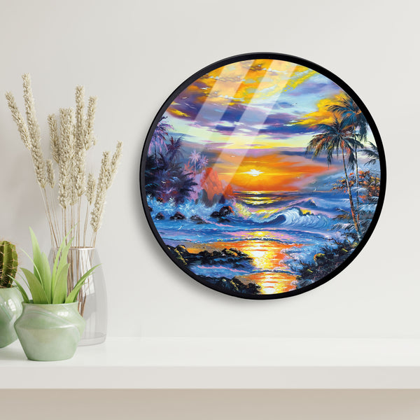 Natural Sunset Acrylic Art Print with Metal Ring