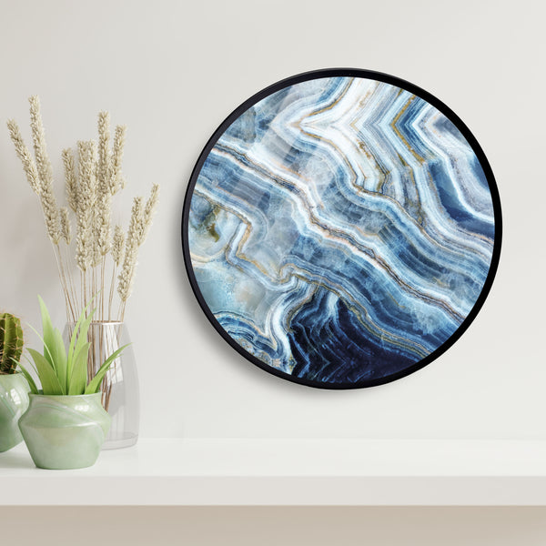 White Seascape Pattern Acrylic Art Print with Metal Ring