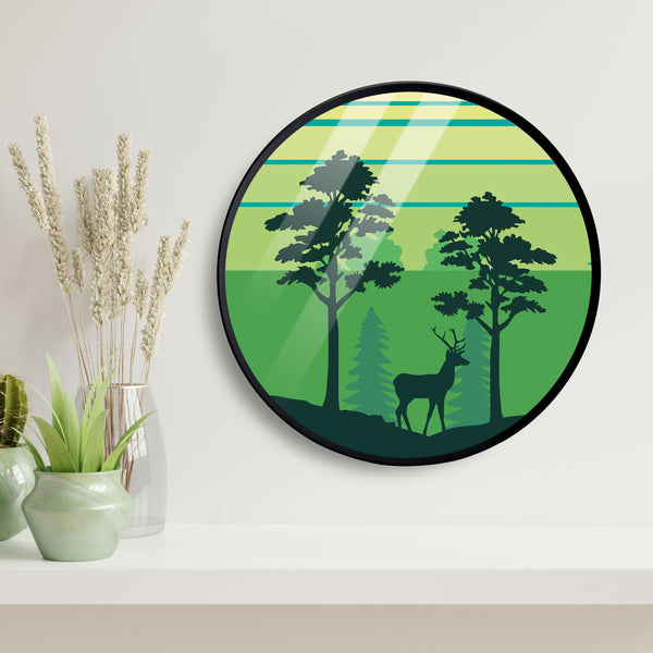 Green view Nature Acrylic Art Print with Metal Ring