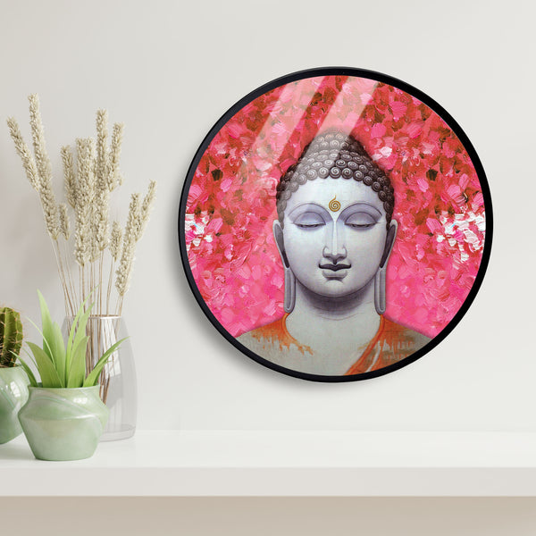 Meditation Bhuddha Acrylic Art Print with Metal Ring