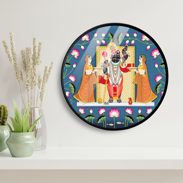 Lord Shreenathji Acrylic Art Print with Metal Ring