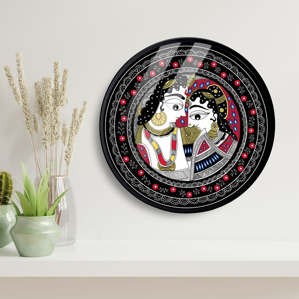 Madhubani Indian Acrylic Art Print with Metal Ring