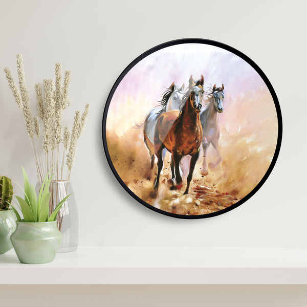 Horse  Running with wind Acrylic Art Print with Metal Ring