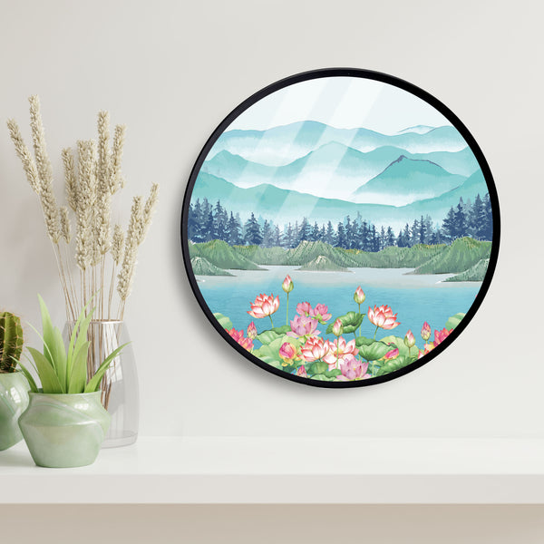 Modern Nature Scenry Acrylic Art Print with Metal Ring