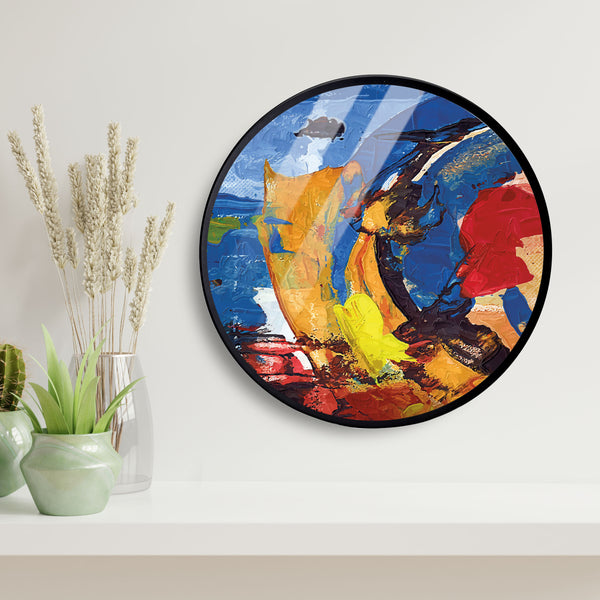 Multi Coloured Acrylic Art Print with Metal Ring