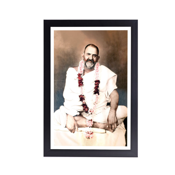 Sri Neem Karoli Baba Acrylic Art Print with Frame (Dhyaan)