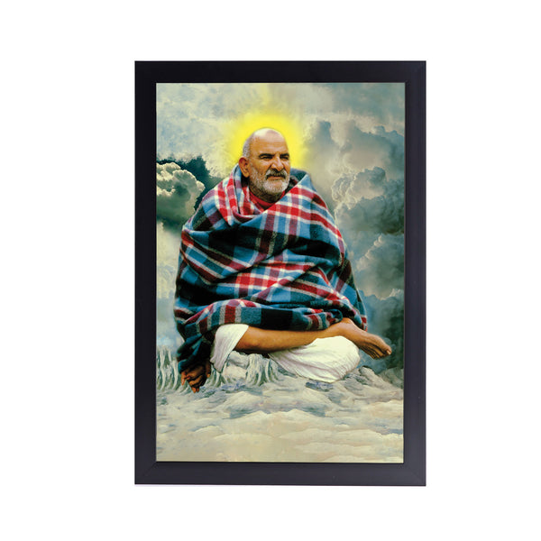 Sri Neem Karoli Baba Acrylic Art Print with Frame (Aashmaan)