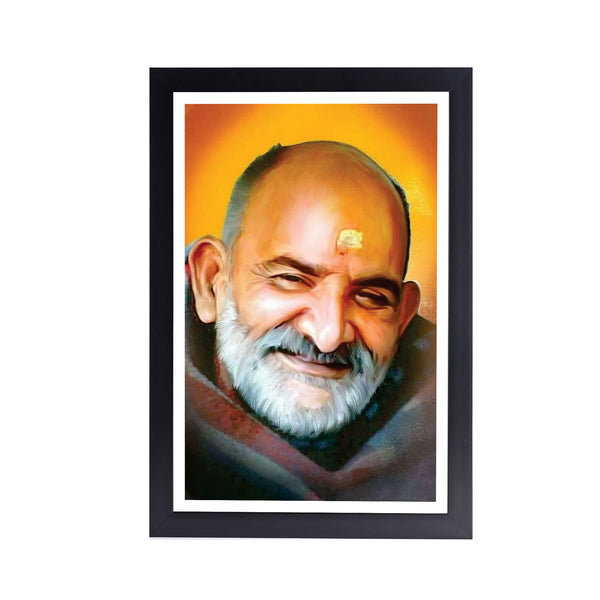 Sri Neem Karoli Baba Acrylic Art Print with Frame (Smiling)