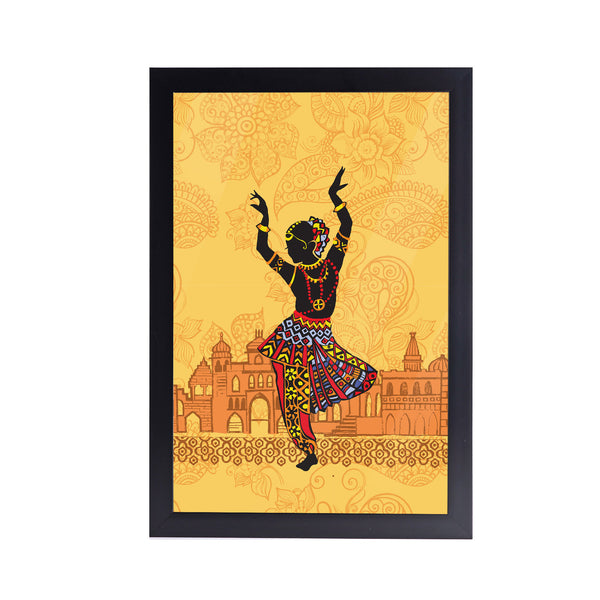 Indian Classical Kathak Dance Acrylic Art Print with Frame